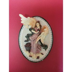 Vintage Porcelain Angel Wall Hanging 3D Plaque